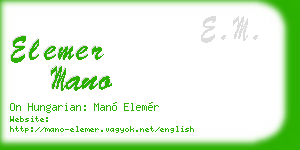 elemer mano business card