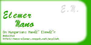 elemer mano business card